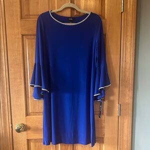 NWT MSK Cobalt Blue Long Sleeve Dress
